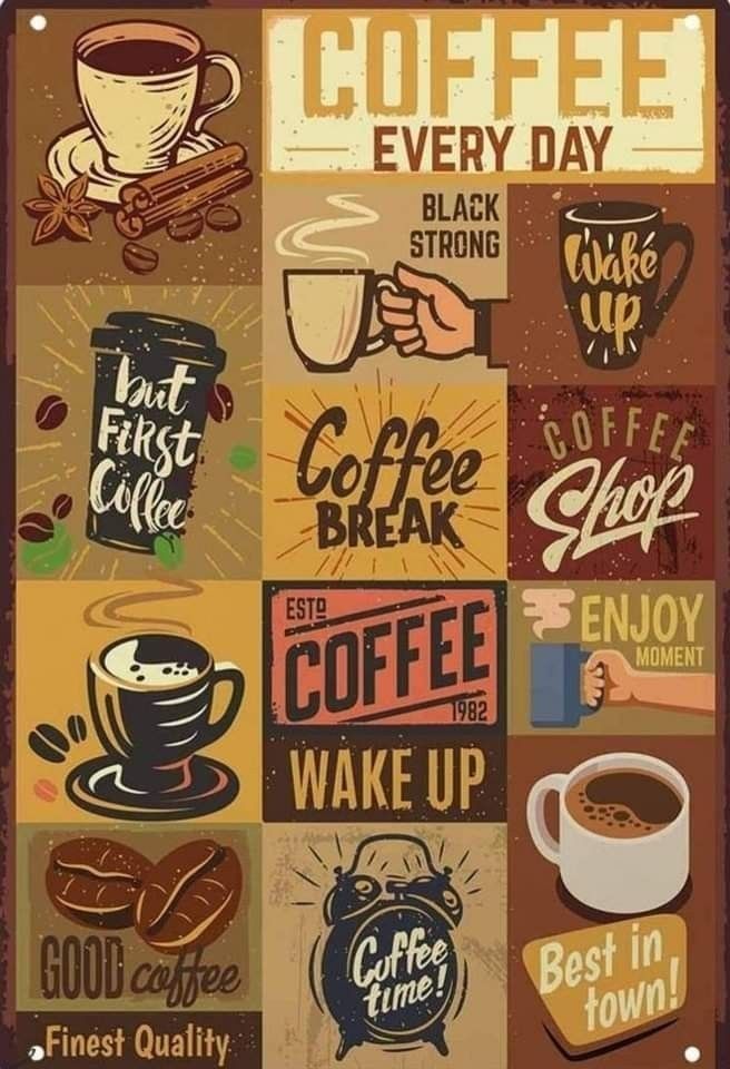 Coffee Aesthetic Metal Poster