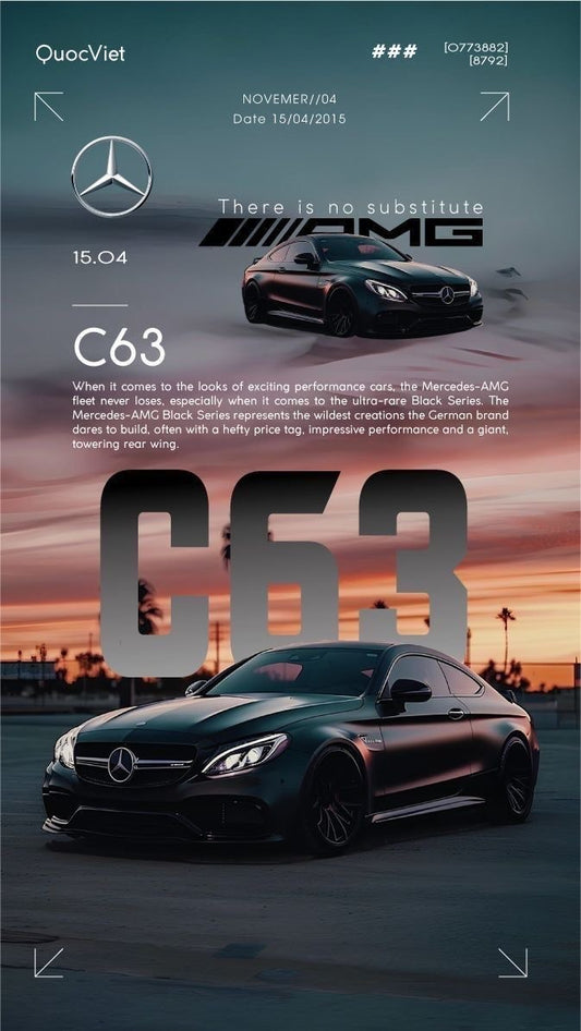 C63 Car Metal Poster