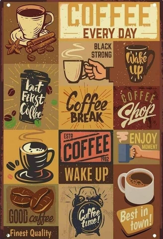 Coffee Aesthetic Metal Poster